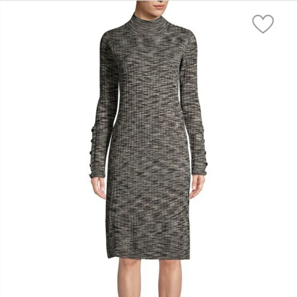 Solutions Space Dyed Knee-Length Midi Knit Dress